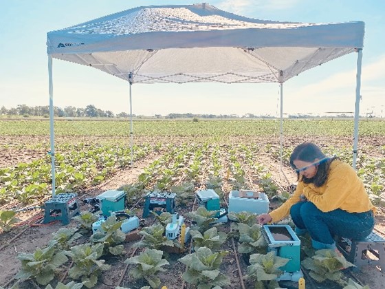 Seema in the field with her LI-COR