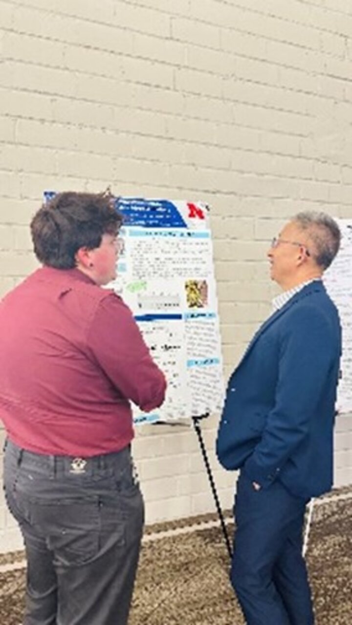 Gabriel presenting at the plant science symposium