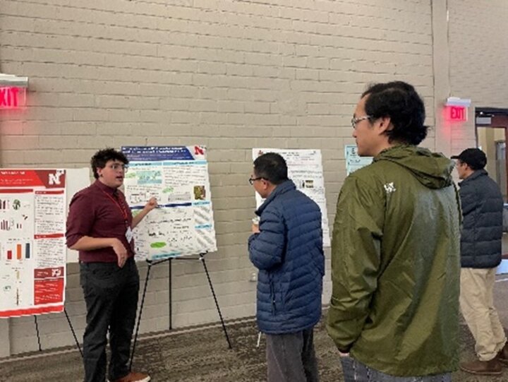 Gabriel presenting at the plant science symposium